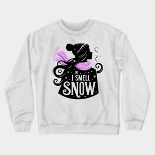 I Smell Snow - Whimsical Silhouette with a Scarf Crewneck Sweatshirt
